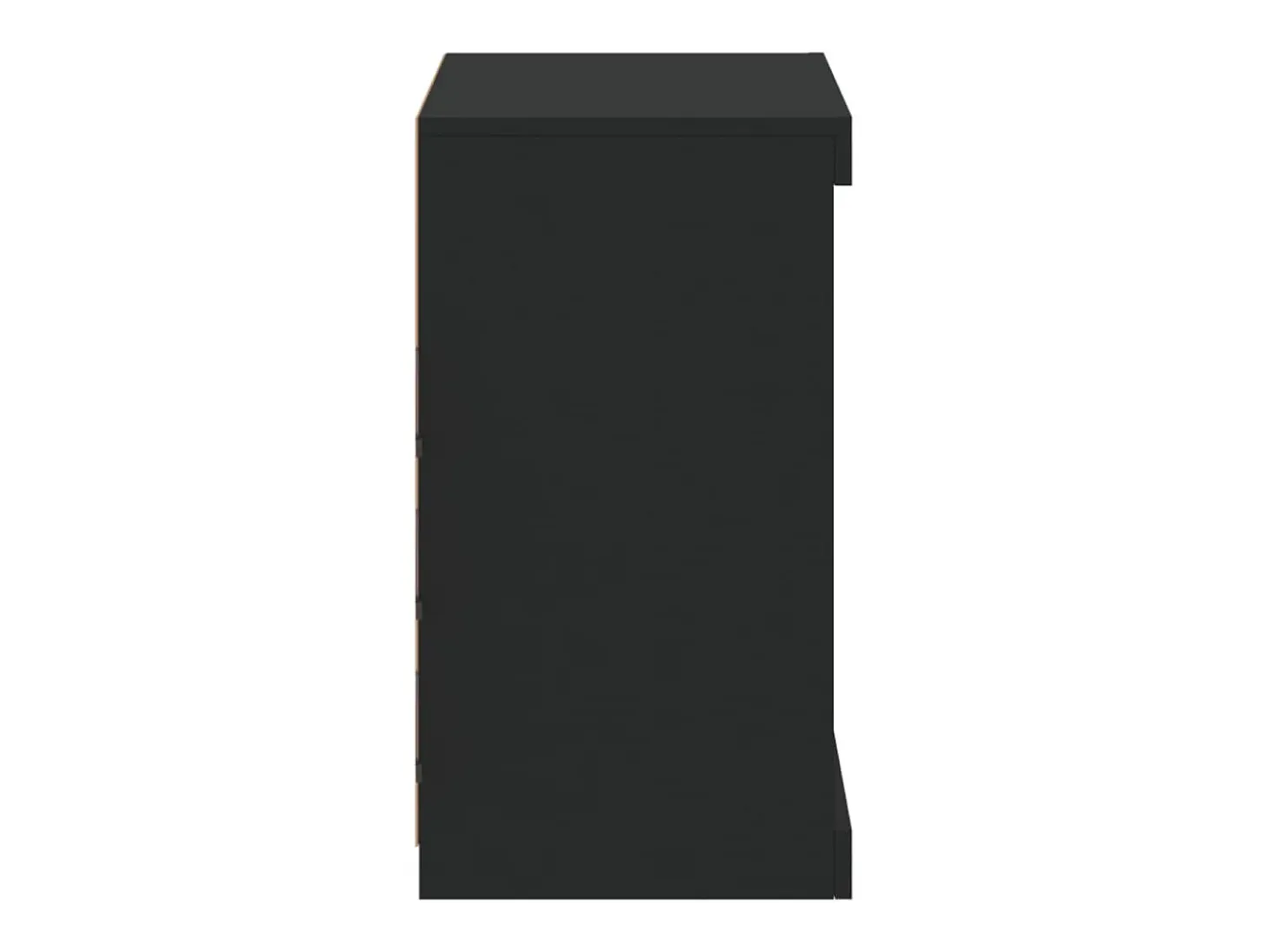 Aparador cómoda cómoda armario mueble organizador cocina salón salón con luces LED 60,5 x 37 x 67 cm negro 02_0030041