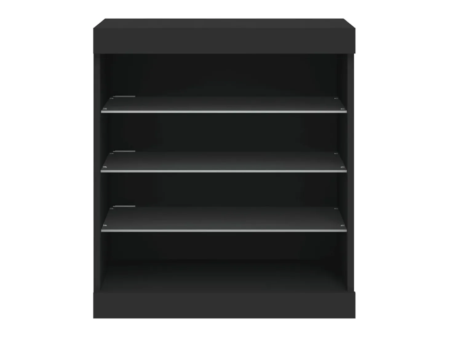 Aparador cómoda cómoda armario mueble organizador cocina salón salón con luces LED 60,5 x 37 x 67 cm negro 02_0030041