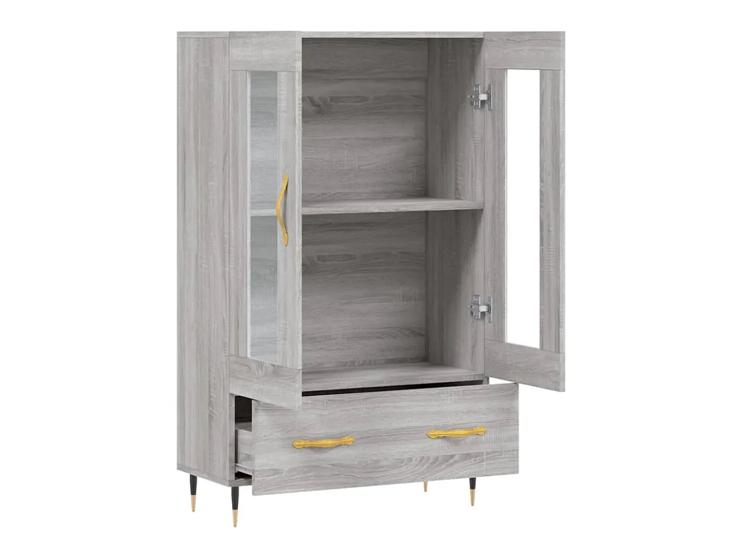 Aparador cómoda cómoda armario mueble organizador cocina salón salón alto Sonoma 69,5 x 31 x 115 cm madera contrachapada gris 02_0035406