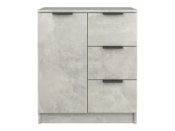 Aparador cómoda cómoda armario mueble organizador cocina salón salón juego de 2 60 x 30 x 70 cm madera contrachapada gris 02_0036852