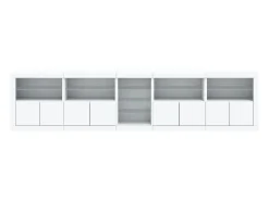 Aparador cómoda cómoda armario mueble organizador cocina salón salón con luces LED 283 x 37 x 67 cm blanco 02_0029847