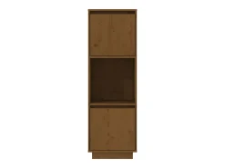 Aparador cómoda cómoda armario mueble organizador cocina salón salón alto 38 x 35 x 117 cm madera maciza de pino marrón 02_0034754