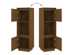Aparador cómoda cómoda armario mueble organizador cocina salón salón alto 38 x 35 x 117 cm madera maciza de pino marrón 02_0034754