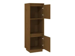 Aparador cómoda cómoda armario mueble organizador cocina salón salón alto 38 x 35 x 117 cm madera maciza de pino marrón 02_0034754