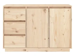 Aparador cómoda cómoda armario mueble organizador cocina salón salón 111 x 34 x 75 cm madera maciza de pino marrón 02_0029524