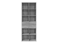 Aparador cómoda cómoda armario mueble organizador cocina salón salón alto Sonoma 70 x 42,5 x 185 cm madera contrachapada gris 02_0035631