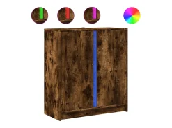 Aparador cómoda cómoda armario mueble organizador cocina salón salón con LED 77 x 34 x 85 cm madera contrachapada marrón 02_0029784