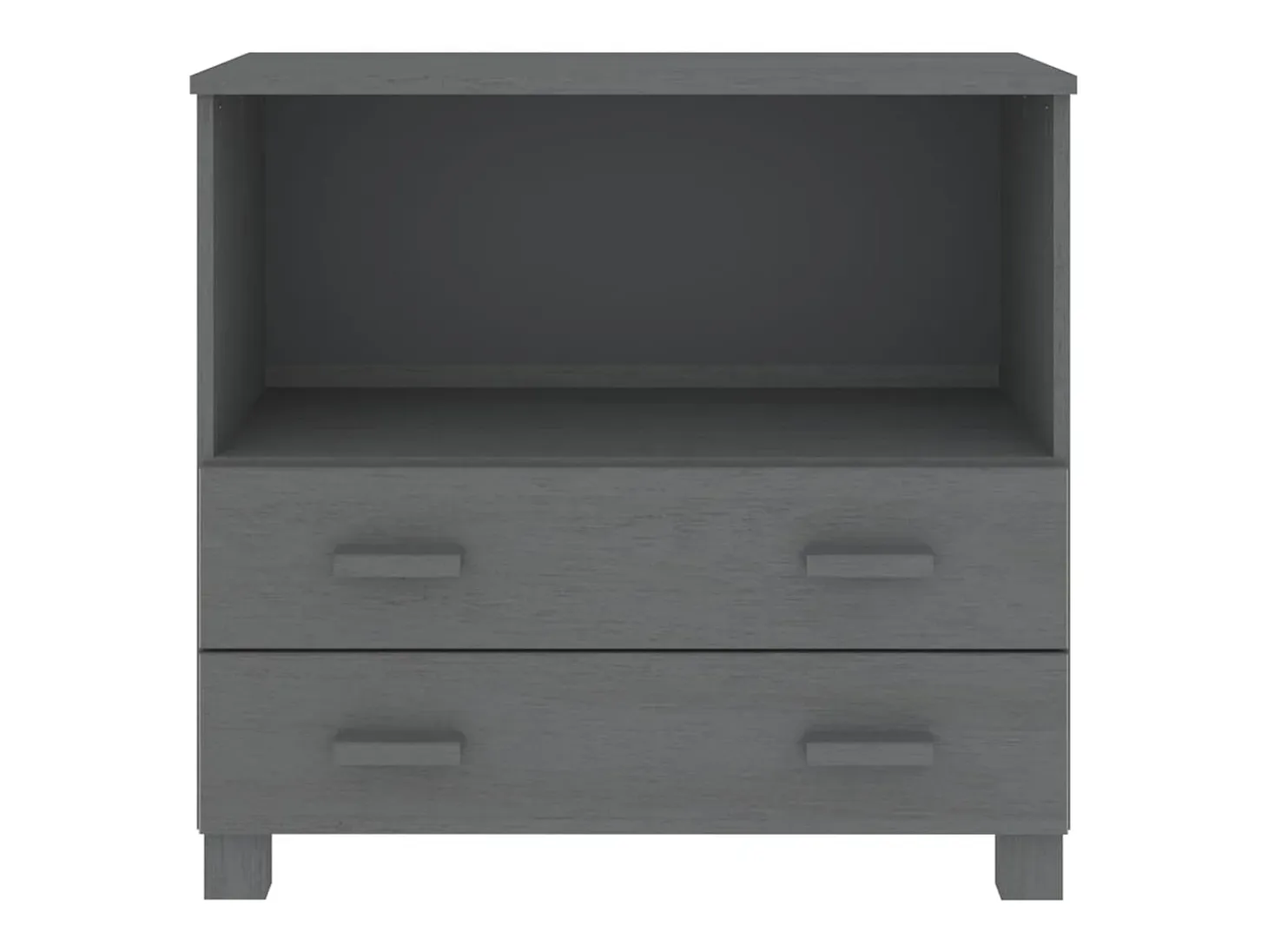 Aparador cómoda cómoda armario mueble organizador cocina salón oscuro 85 x 35 x 80 cm madera maciza de pino gris 02_0032169