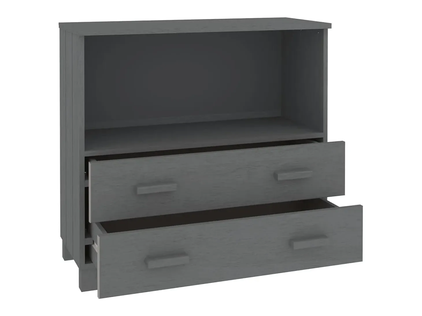 Aparador cómoda cómoda armario mueble organizador cocina salón oscuro 85 x 35 x 80 cm madera maciza de pino gris 02_0032169