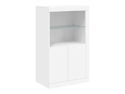 Aparador cómoda cómoda armario mueble organizador cocina salón salón con luces LED 162 x 37 x 100 cm blanco 02_0029830