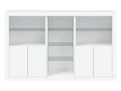 Aparador cómoda cómoda armario mueble organizador cocina salón salón con luces LED 162 x 37 x 100 cm blanco 02_0029830