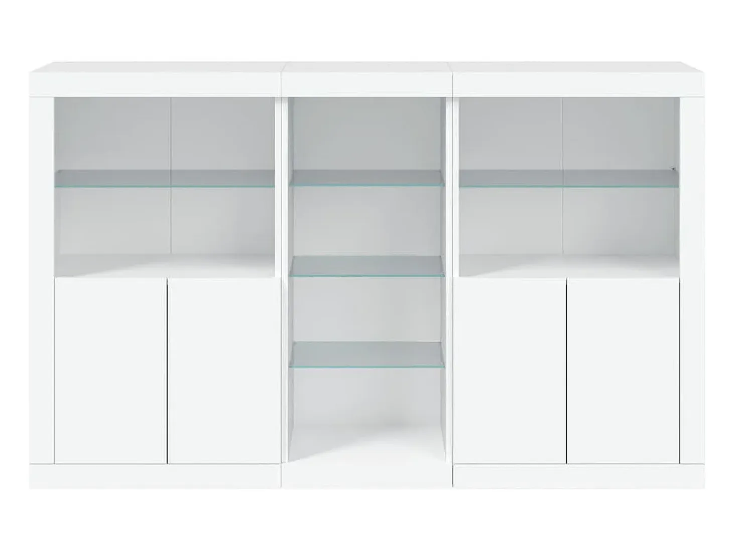 Aparador cómoda cómoda armario mueble organizador cocina salón salón con luces LED 162 x 37 x 100 cm blanco 02_0029830