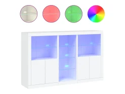 Aparador cómoda cómoda armario mueble organizador cocina salón salón con luces LED 162 x 37 x 100 cm blanco 02_0029830