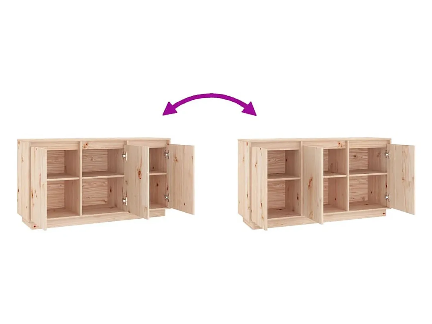 Aparador cómoda cómoda armario mueble organizador cocina salón salón 111 x 34 x 60 cm madera maciza de pino marrón 02_0029522