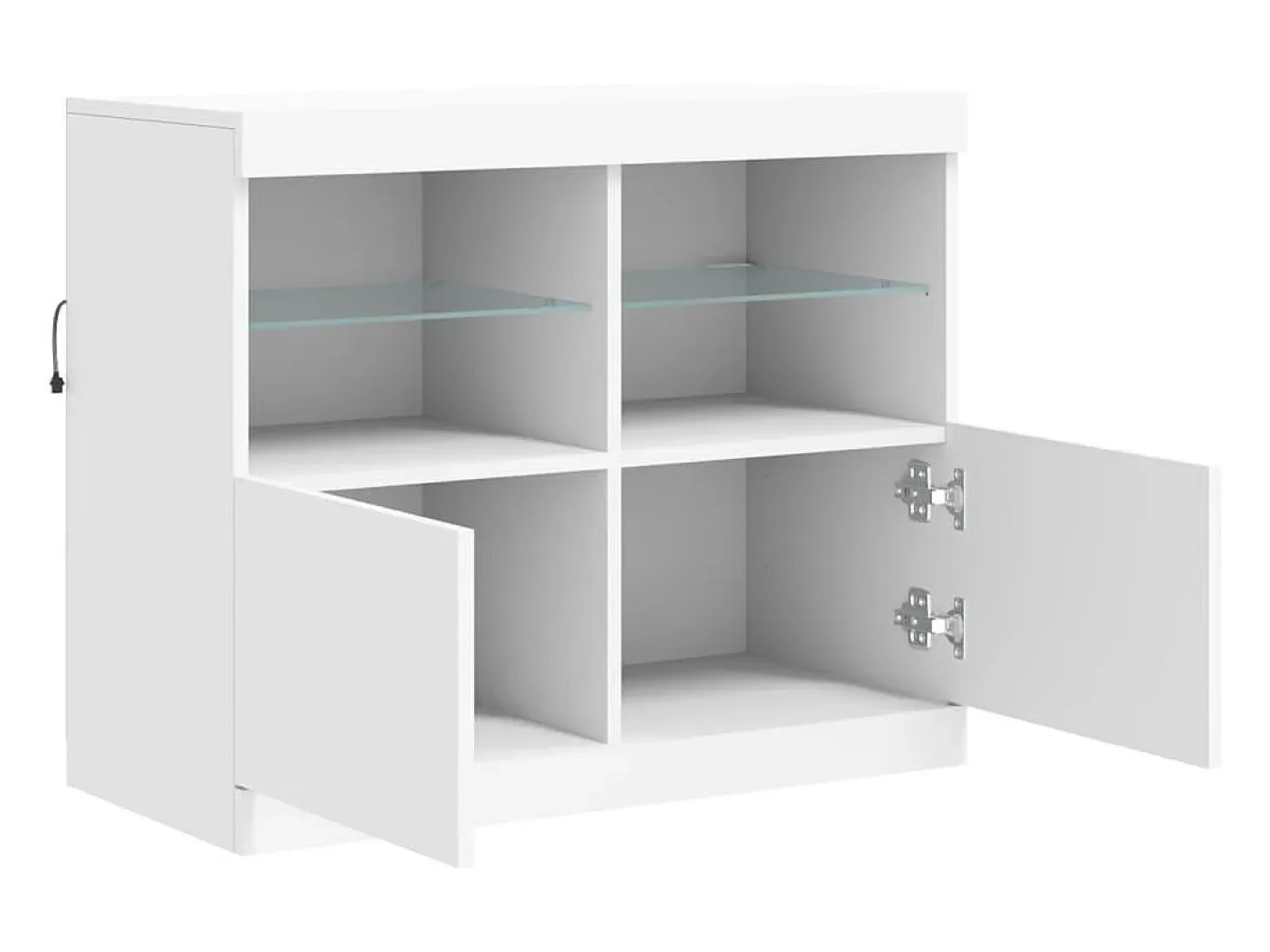 Aparador cómoda cómoda armario mueble organizador cocina salón salón con luces LED 81 x 37 x 67 cm blanco 02_0029862
