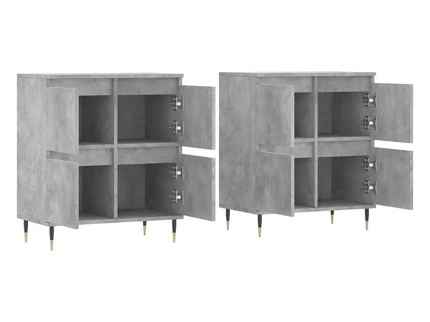 Aparador cómoda cómoda armario mueble organizador cocina salón salón juego de 2 madera contrachapada gris 02_0036872