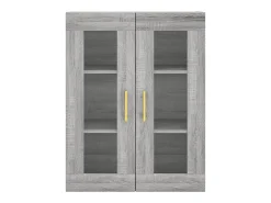 Aparador cómoda cómoda armario mueble organizador cocina salón salón alto Sonoma 69,5 x 34 x 180 cm madera contrachapada gris 02_0035499