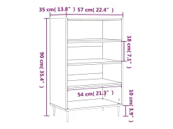 Aparador cómoda cómoda armario mueble organizador cocina salón salón alto 57 x 35 x 90 cm madera contrachapada blanco 02_0032465