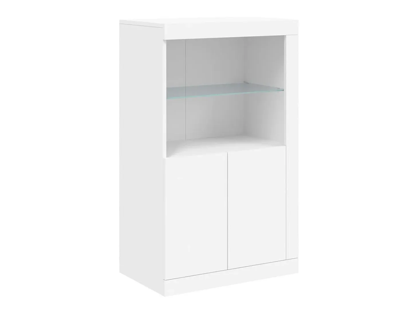Aparador cómoda cómoda armario mueble organizador cocina salón salón con luces LED 181,5 x 37 x 100 cm blanco 02_0029838