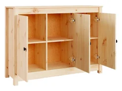 Aparador cómoda cómoda armario mueble organizador cocina salón salón 100 x 35 x 74 cm madera maciza de pino marrón 02_0029496