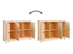 Aparador cómoda cómoda armario mueble organizador cocina salón salón 100 x 35 x 74 cm madera maciza de pino marrón 02_0029496