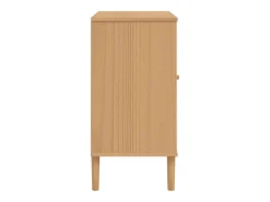 Aparador cómoda cómoda armario mueble organizador cocina salón salón aspecto ratán 80 x 40 x 80 cm madera maciza de pino marrón 02_0036232