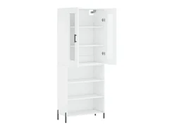 Aparador cómoda cómoda armario mueble organizador cocina salón salón alto 69,5 x 34 x 180 cm madera contrachapada blanco 02_0032695