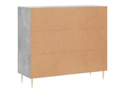 Aparador cómoda cómoda mueble mueble de almacenamiento organizador cocina salón salón 90 x 34 x 80 cm madera contrachapada gris 02_0032121
