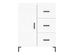 Aparador cómoda cómoda mueble mueble de almacenaje organizador cocina salón salón alto 69,5 x 34 x 180 cm madera contrachapada blanco 02_0032641