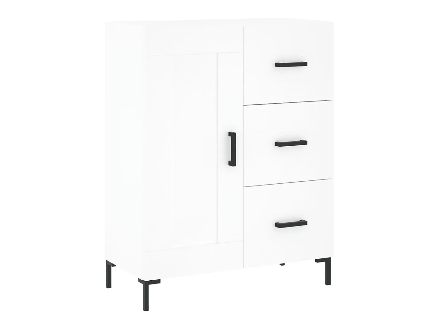 Aparador cómoda cómoda mueble mueble de almacenaje organizador cocina salón salón alto 69,5 x 34 x 180 cm madera contrachapada blanco 02_0032641