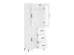 Aparador cómoda cómoda mueble mueble de almacenaje organizador cocina salón salón alto 69,5 x 34 x 180 cm madera contrachapada blanco 02_0032641