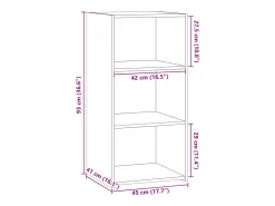 Aparador cómoda cómoda mueble mueble de almacenaje organizador cocina salón salón 45 x 41 x 93 cm madera contrachapada marrón 02_0031262