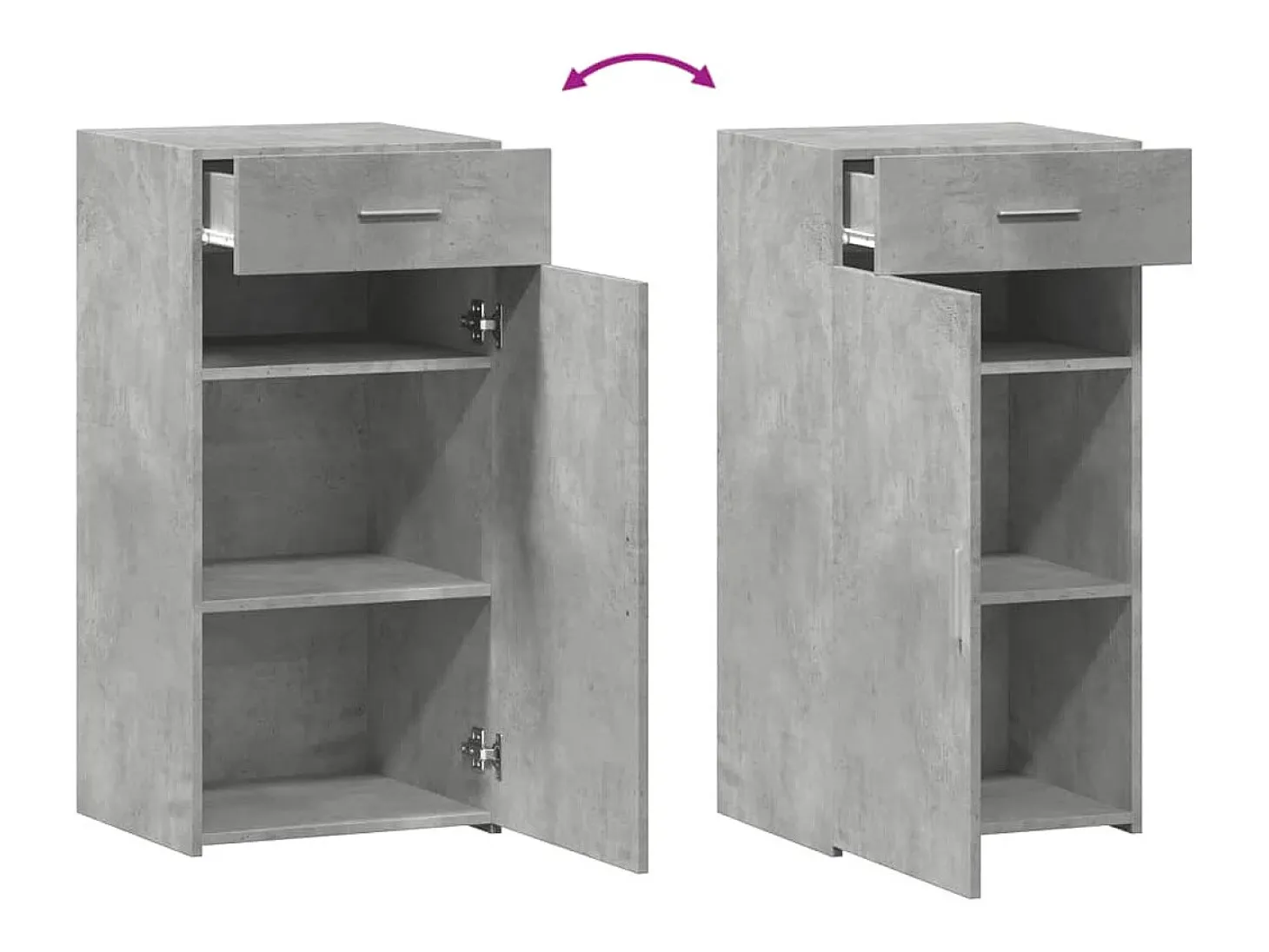 Aparador cómoda cómoda mueble mueble de almacenaje organizador cocina salón salón 45 x 42,5 x 93 cm madera contrachapada gris 02_0031942
