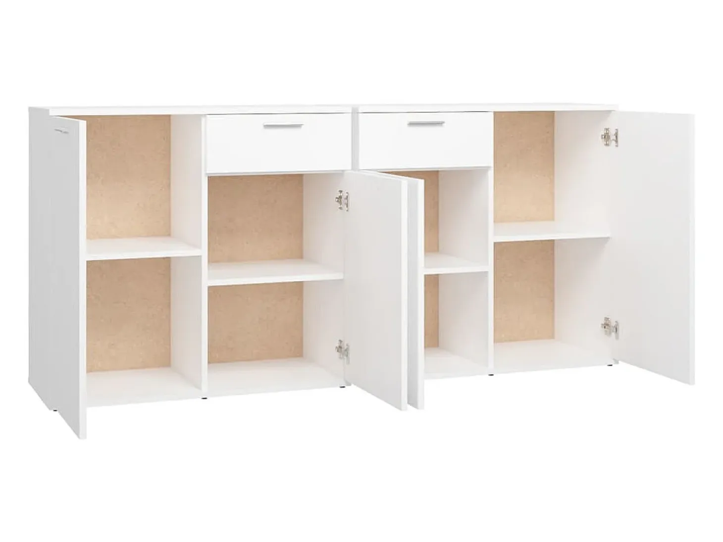 Aparador cómoda cómoda mueble mueble de almacenaje organizador cocina salón salón 160 x 36 x 75 cm madera contrachapada blanco 02_0030212