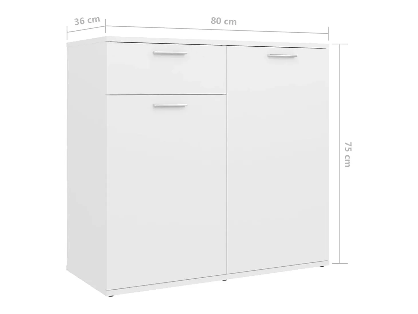 Aparador cómoda cómoda mueble mueble de almacenaje organizador cocina salón salón 160 x 36 x 75 cm madera contrachapada blanco 02_0030212