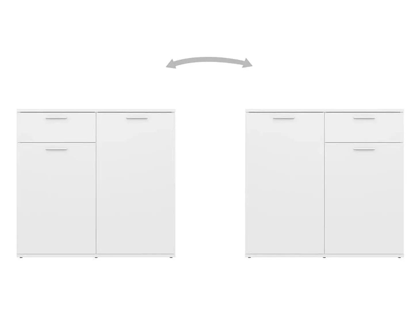 Aparador cómoda cómoda mueble mueble de almacenaje organizador cocina salón salón 160 x 36 x 75 cm madera contrachapada blanco 02_0030212