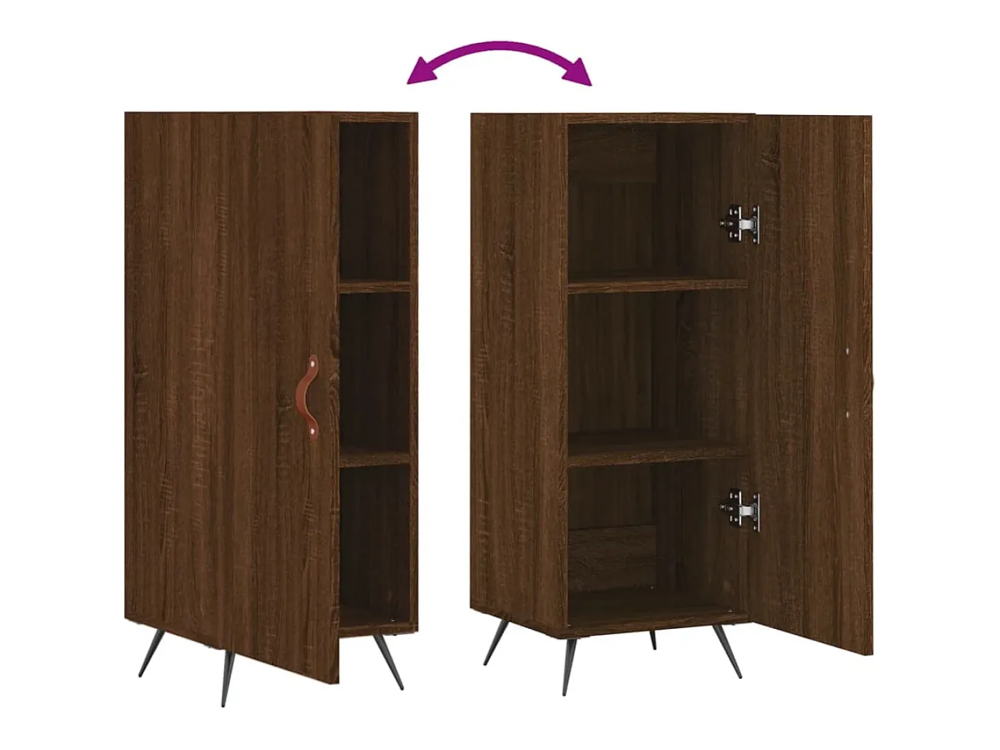 Aparador cómoda cómoda mueble mueble de almacenaje organizador cocina salón salón 34,5 x 34 x 90 cm madera contrachapada marrón 02_0031203