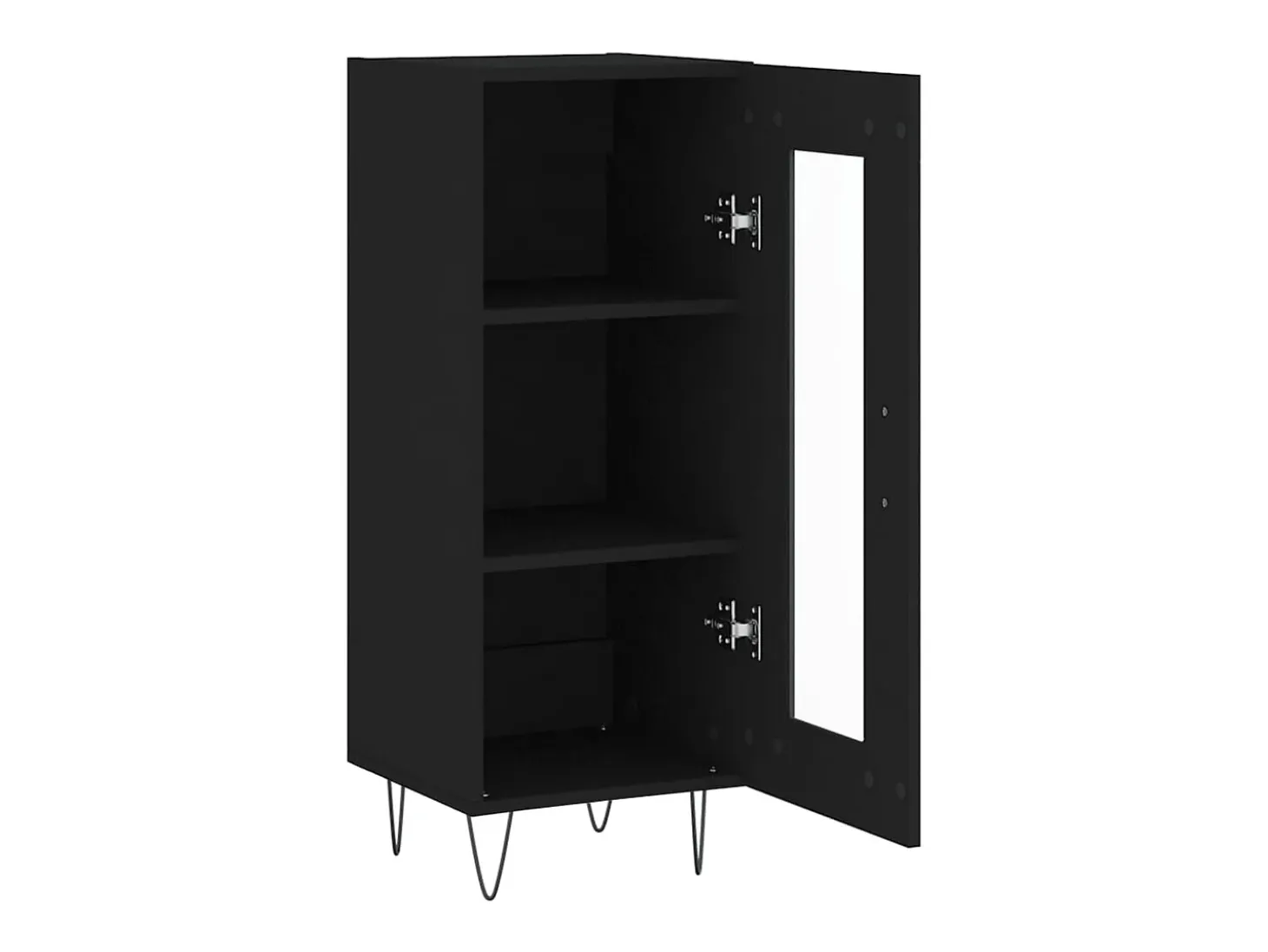 Aparador cómoda cómoda mueble mueble de almacenaje organizador cocina salón salón 34,5 x 34 x 90 cm madera contrachapada negra 02_0035879