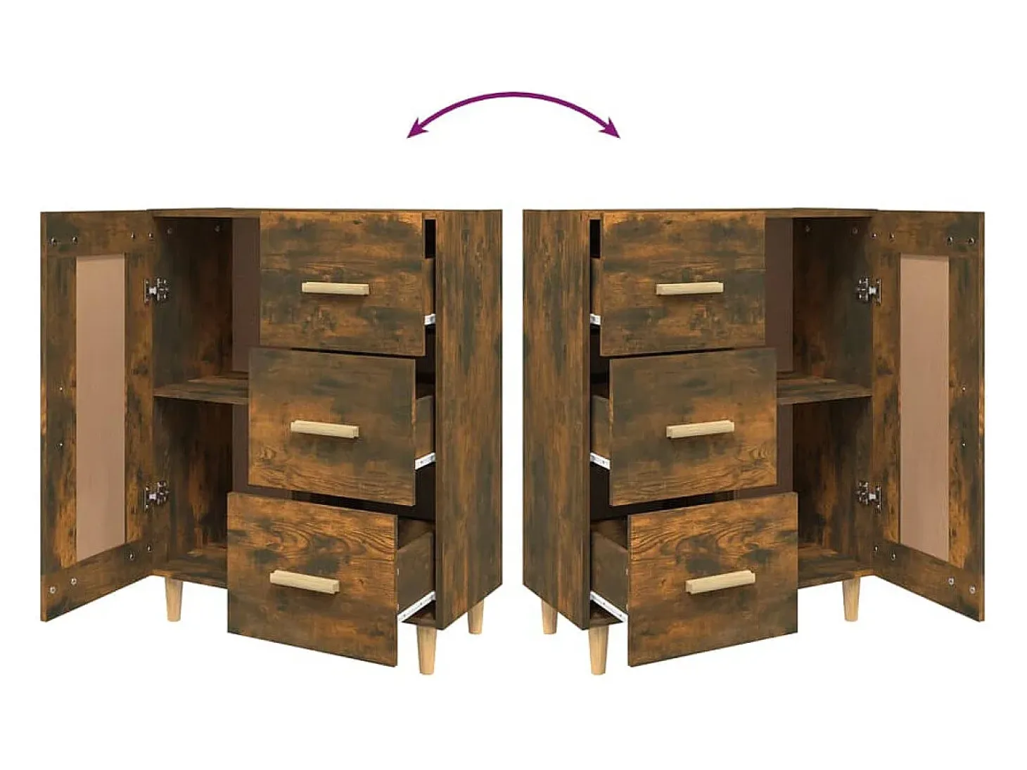 Aparador cómoda cómoda mueble mueble de almacenaje organizador cocina salón salón 69,5 x 34 x 90 cm madera contrachapada marrón 02_0031024