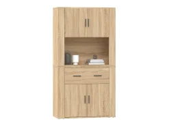 Aparador cómoda cómoda mueble mueble de almacenaje organizador cocina salón salón alto sonoma madera contrachapada marrón 02_0034216