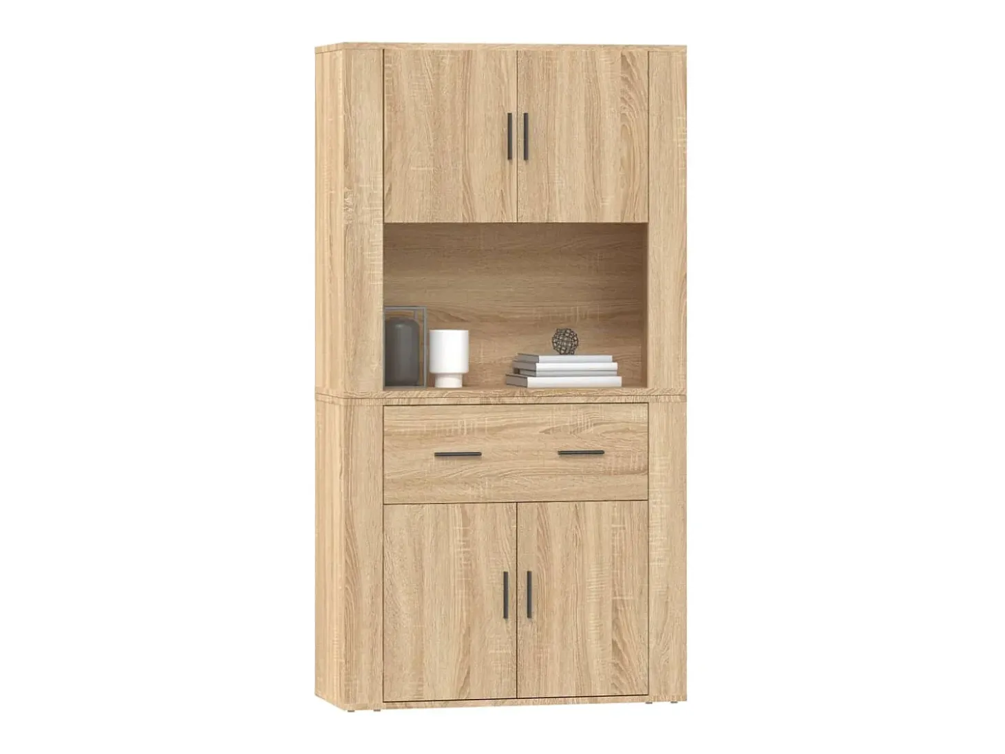 Aparador cómoda cómoda mueble mueble de almacenaje organizador cocina salón salón alto sonoma madera contrachapada marrón 02_0034216
