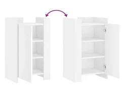 Aparador cómoda cómoda mueble mueble de almacenaje organizador cocina salón salón 45 x 35 x 75 cm madera contrachapada blanco 02_0030312