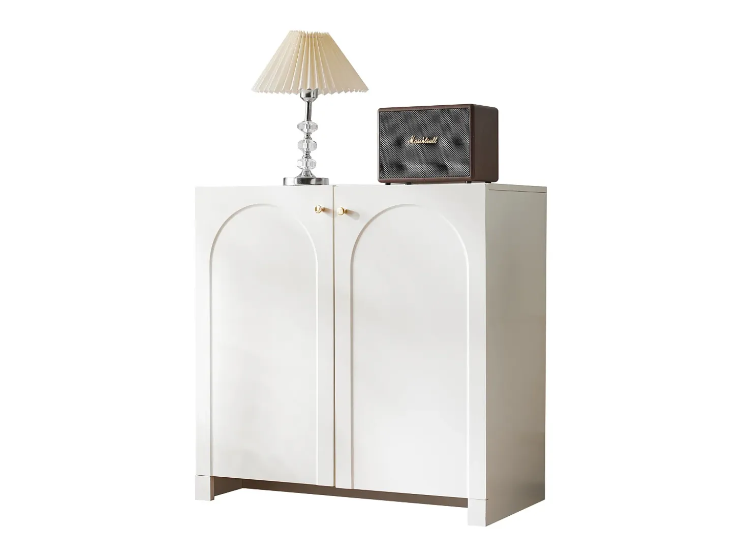 Aparador, cómoda con 2 puertas - 80 x 40 x 80 cm - tableros de partículas - estilo moderno - blanco