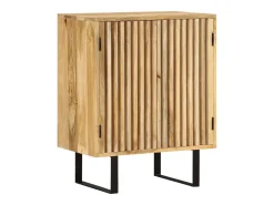 Aparador cómoda mueble almacenaje organizador cocina salón salón con 2 puertas 55 x 35 x 70 cm madera maciza de mango marrón 02_0029726