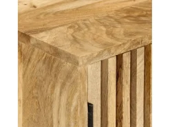 Aparador cómoda mueble almacenaje organizador cocina salón salón con 2 puertas 55 x 35 x 70 cm madera maciza de mango marrón 02_0029726