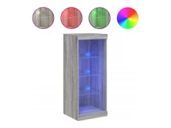 Aparador cómoda mueble almacenaje organizador cocina salón salón con luces LED sonoma 41 x 37 x 100 cm gris 02_0030073