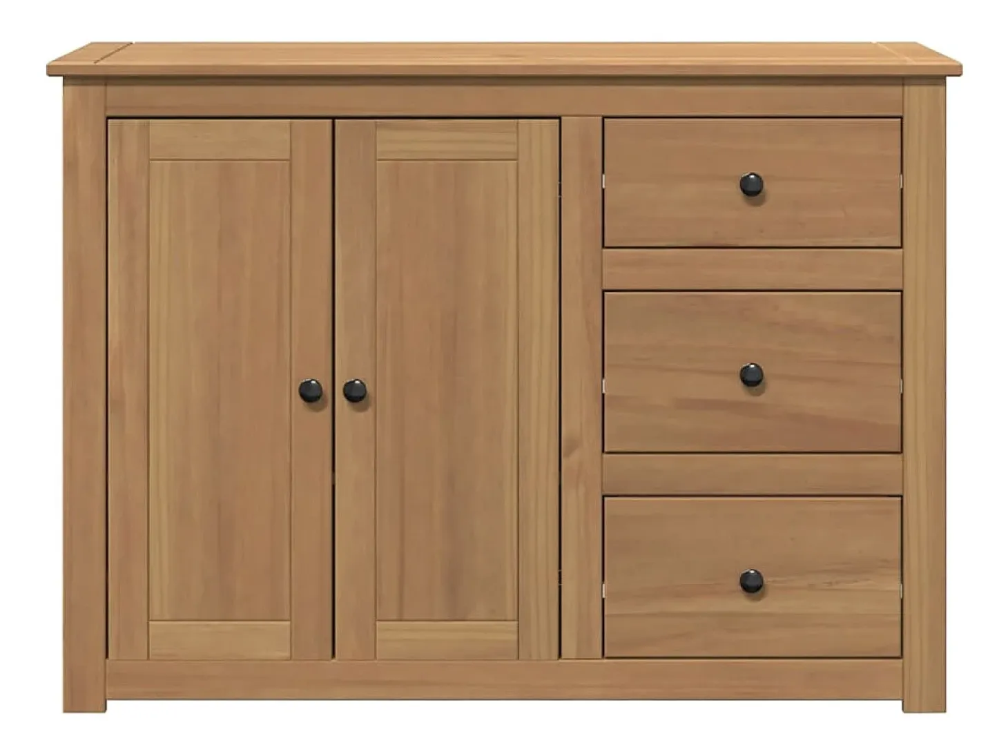 Aparador cómoda mueble almacenaje organizador cocina salón salón con cajones 112 x 40 x 80 cm madera maciza de pino marrón 02_0030129