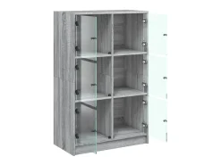 Aparador cómoda mueble almacenaje organizador cocina salón salón alto con puertas sonoma 68 x 37 x 109 cm madera contrachapada gris 02_0032242