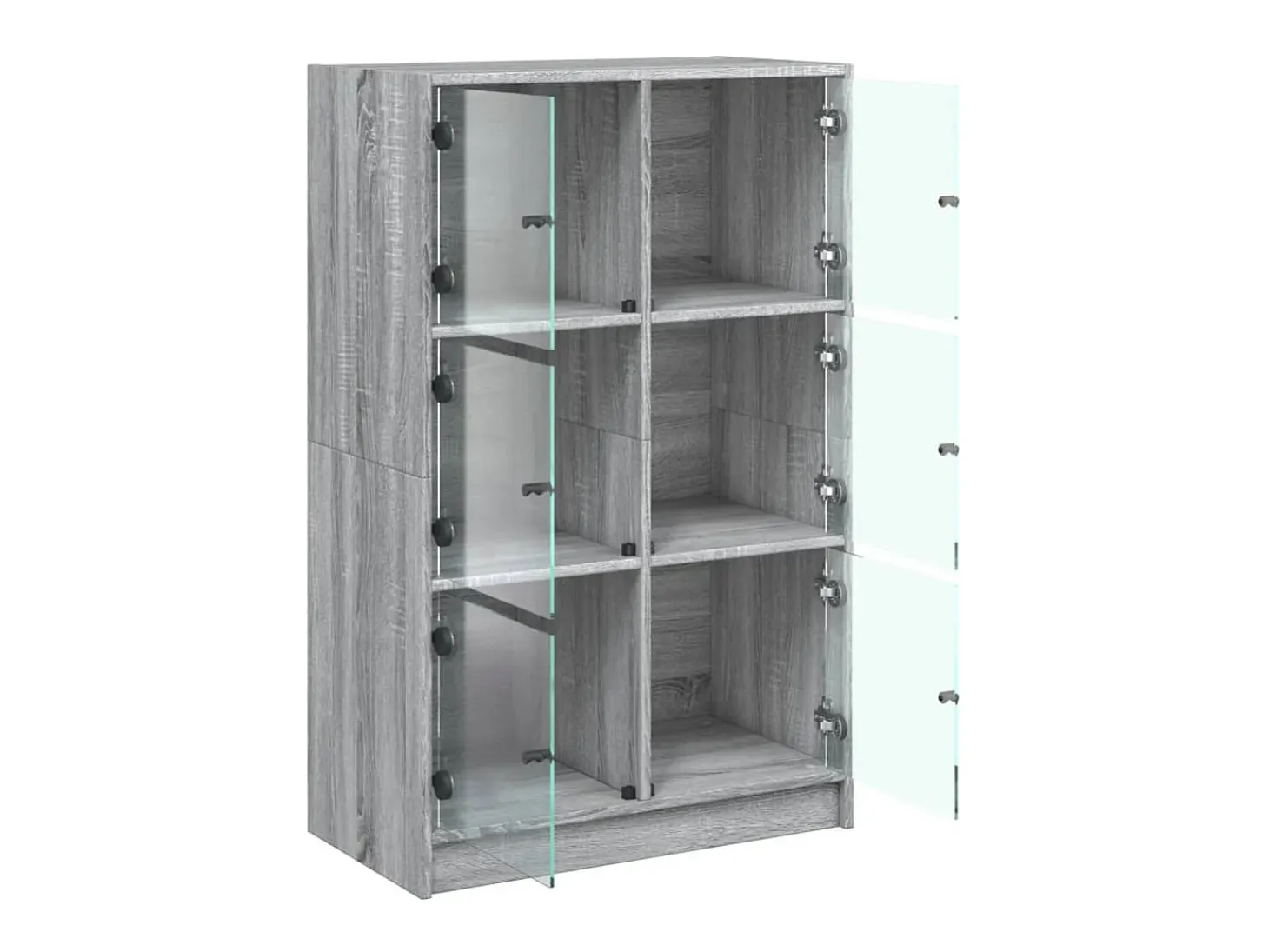 Aparador cómoda mueble almacenaje organizador cocina salón salón alto con puertas sonoma 68 x 37 x 109 cm madera contrachapada gris 02_0032242