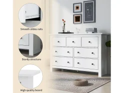 Aparador con 7 cajones - Tablero de partículas - Blanco